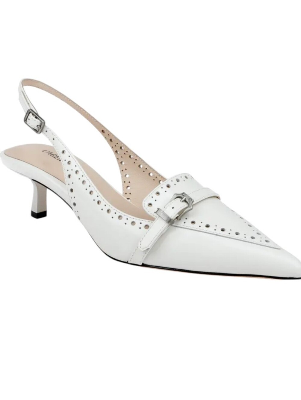 L'AGENCE Lourdes Slingback Pointed Toe Kitten Heel Pump (Women)...Size 9